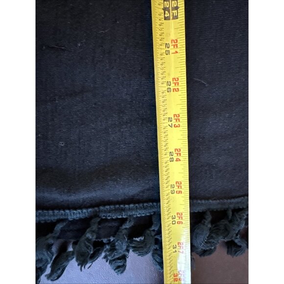 Paris El Moi Collection Black Tassel-Trim Poncho S/M Lightweight - Picture 8 of 8